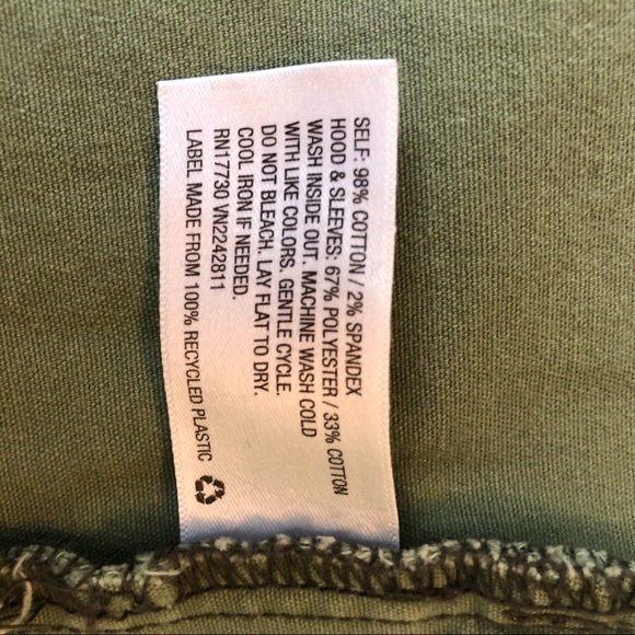 MERONA Olive Moto jacket with hood. SZ M - Picture 6 of 6